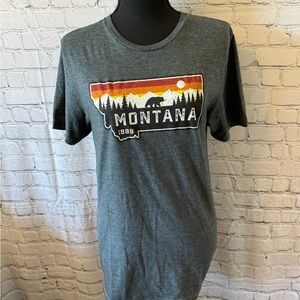 Gildan Gray Short Sleeve Tee with Montana Graphic